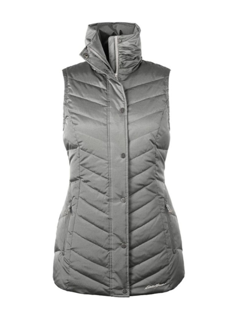 Eddie Bauer Quilted High-Collar Puffer Vest - Gray